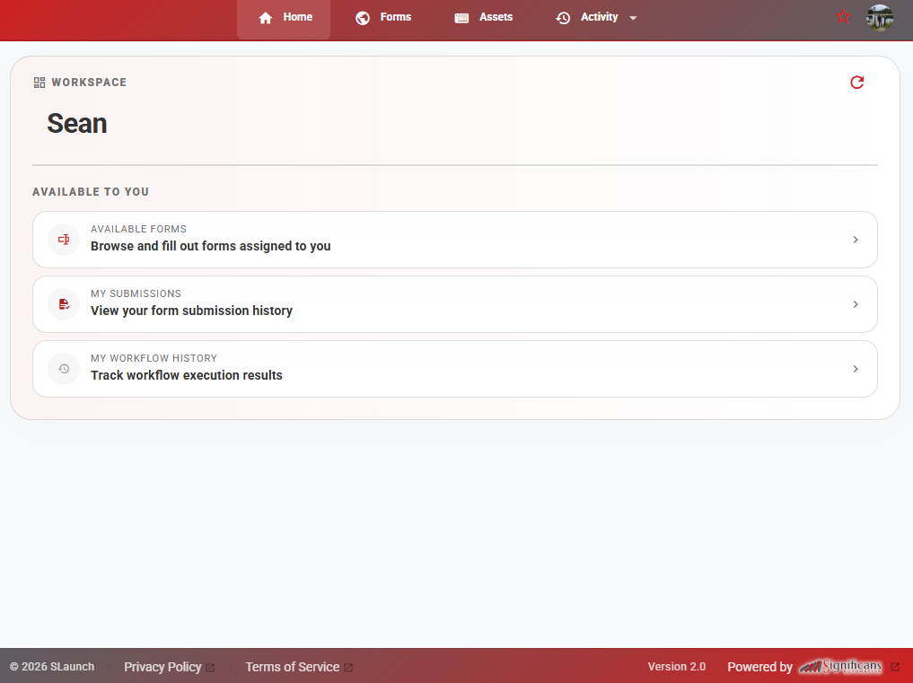 External Homepage View