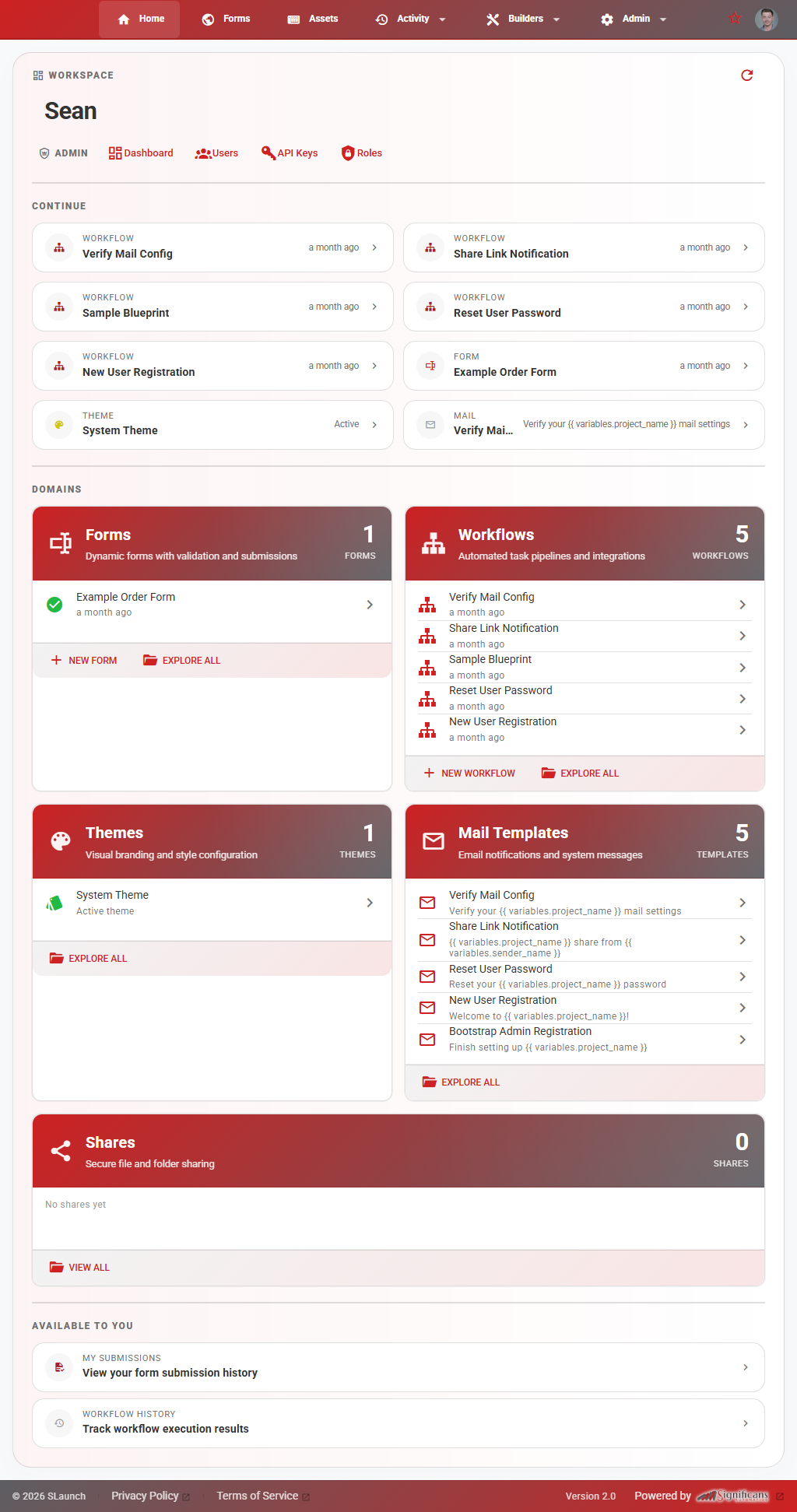 Internal Homepage View